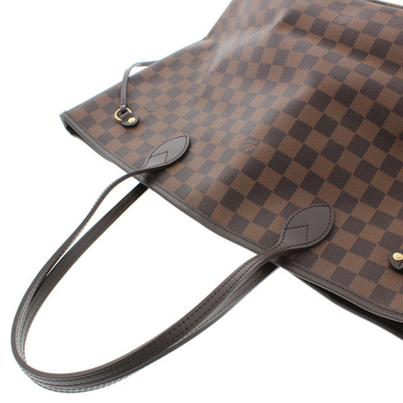 Louis Vuitton Neverfull MM Pouch Damier Ebene Rouge Tote Bag - Picture 6 of 9